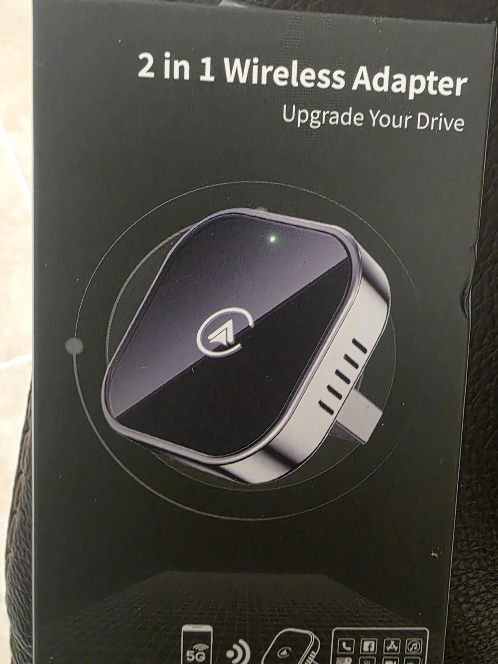 2-in-1 Wireless Adapter Bluetooth FM Transmitter - Black